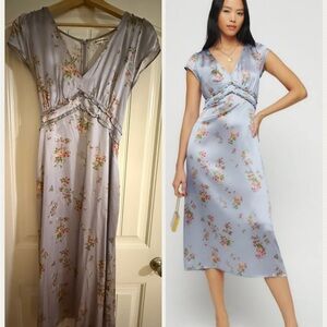 Reformation Lavender Floral Midi Dress